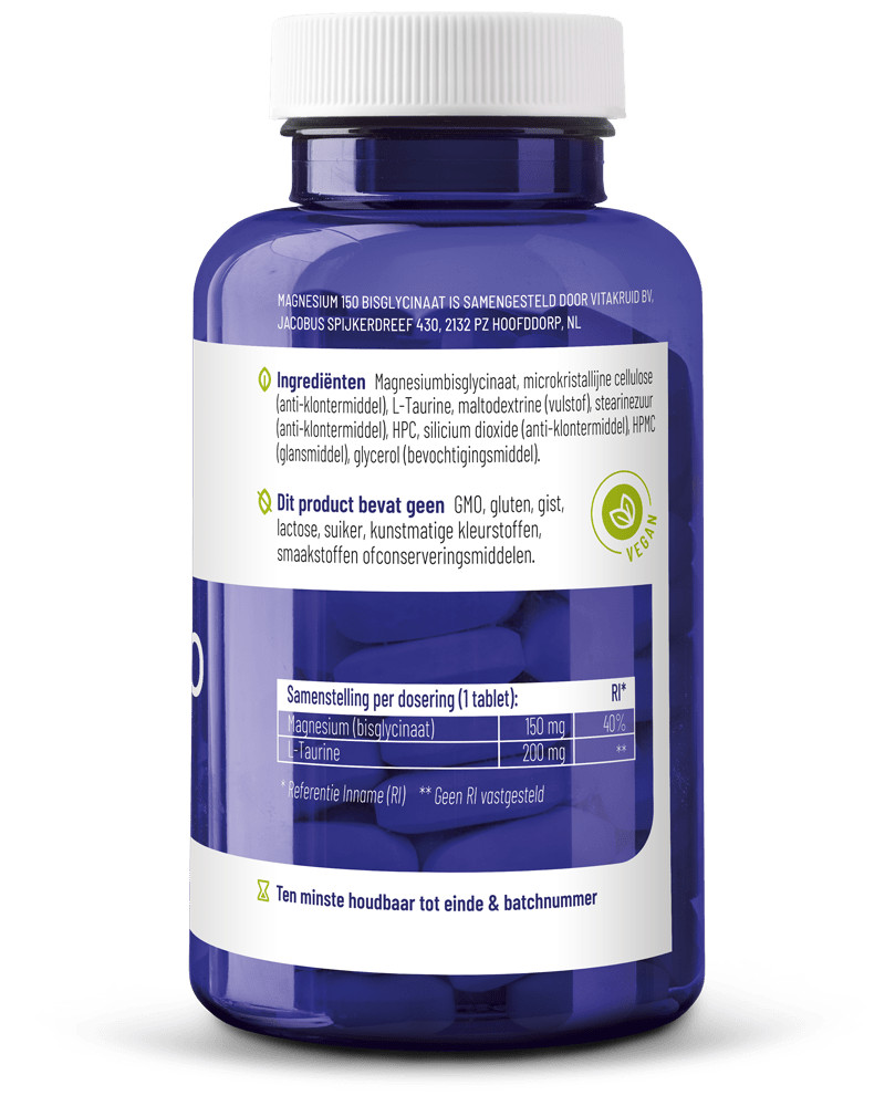 Vitakruid Magnesium 150 bisglycinaat 90 tabletten