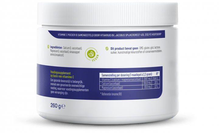 Vitakruid Vitamine C poeder calcium- & magnesiumascorbaat 260 gram