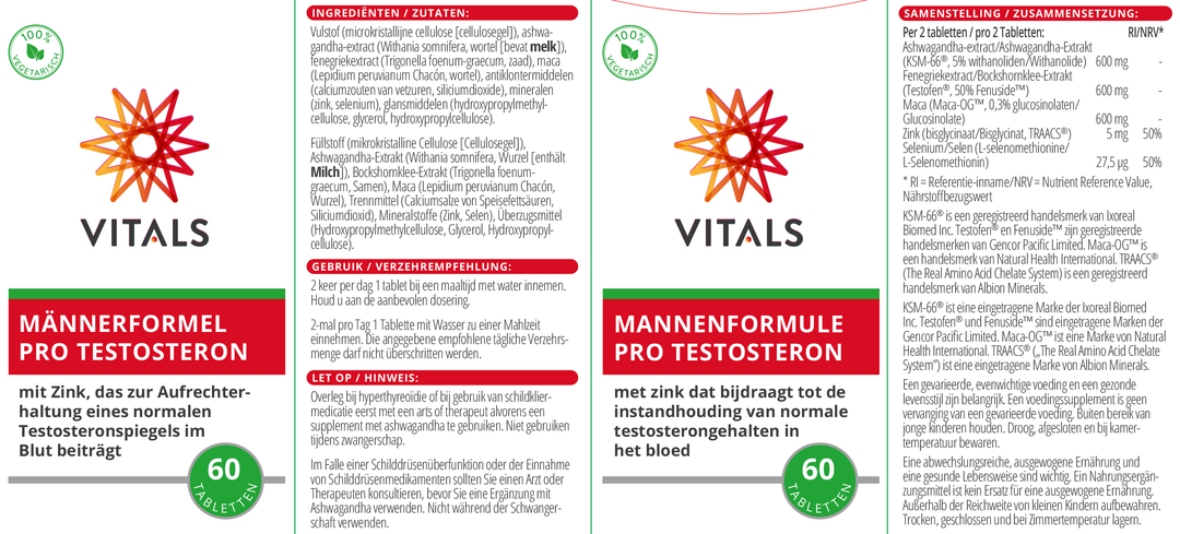 Vitals Mannenformule Pro 60 tabletten