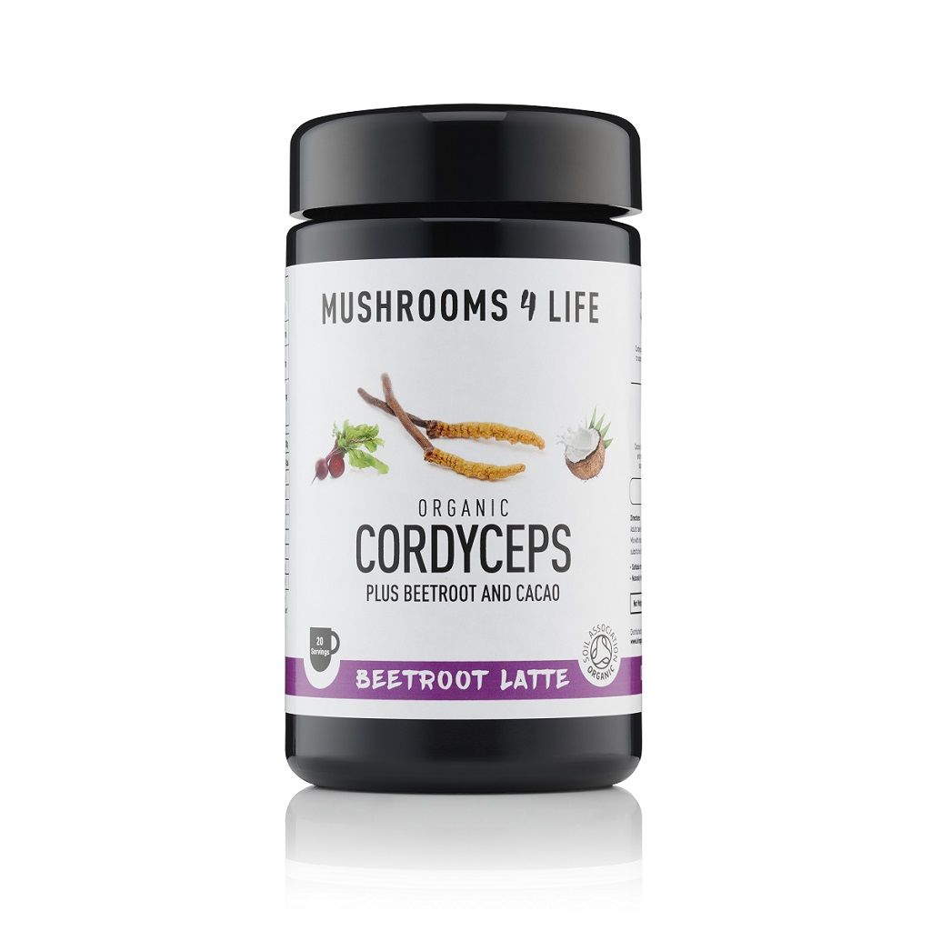 Cordyceps - Rode Biet Paddenstoelen Latte 1000mg Bio