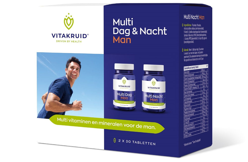 Vitakruid Multi dag & nacht man 2 x 30 tabletten 60 tabletten