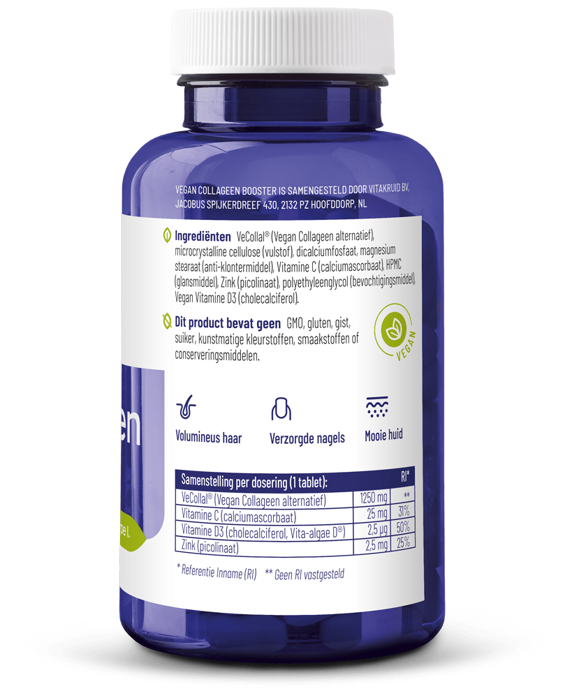 Vitakruid Vegan collageen builder 90 tabletten